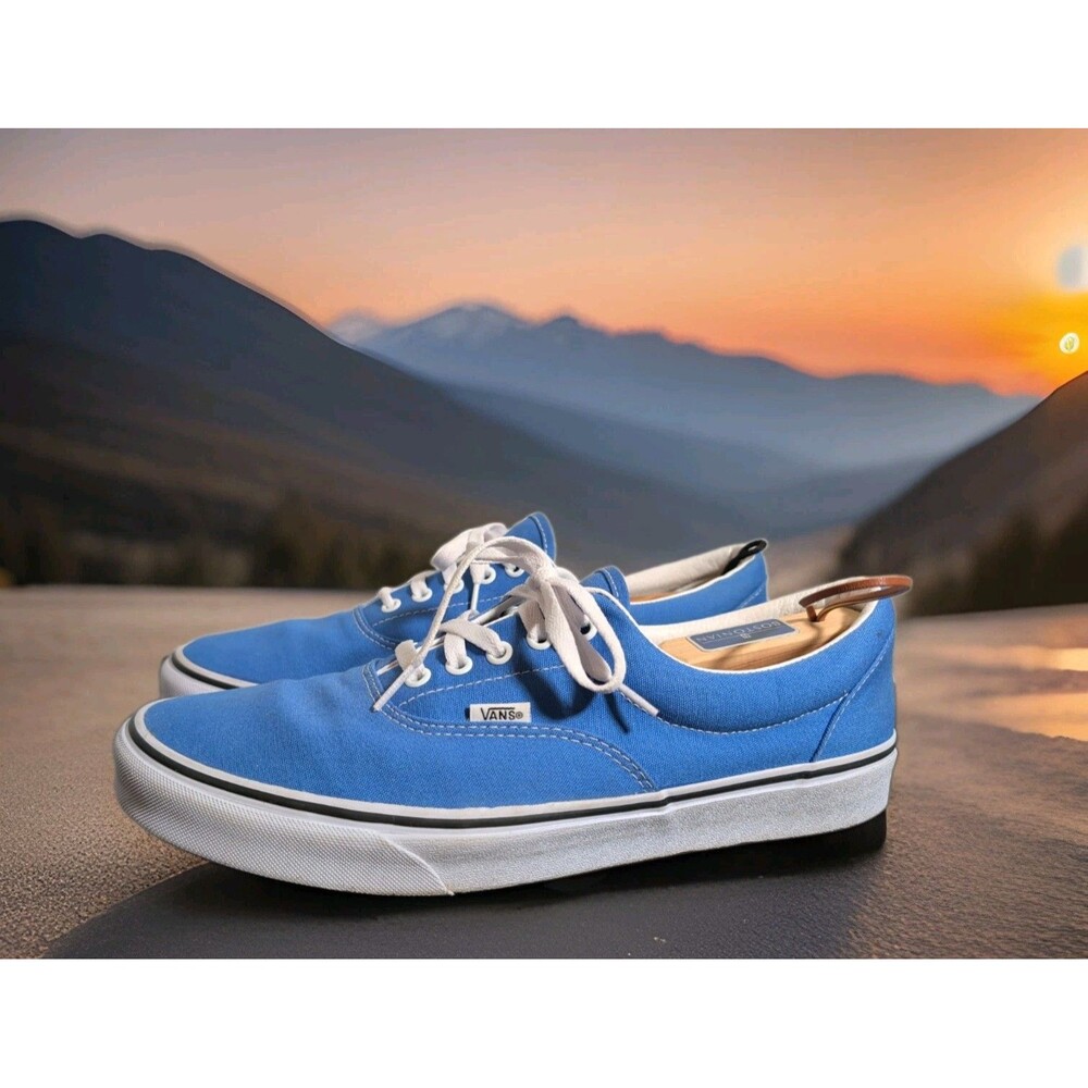 VANS AUTHENTIC BLUE WHITE SKATE SHOES MENS SIZE 12 EUC
